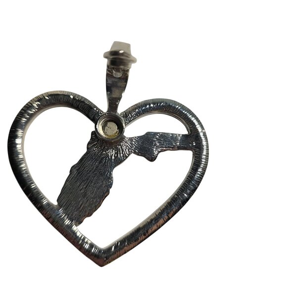 Heart Florida Pendant Blue Enamel statement Hinged bail - Picture 4 of 6
